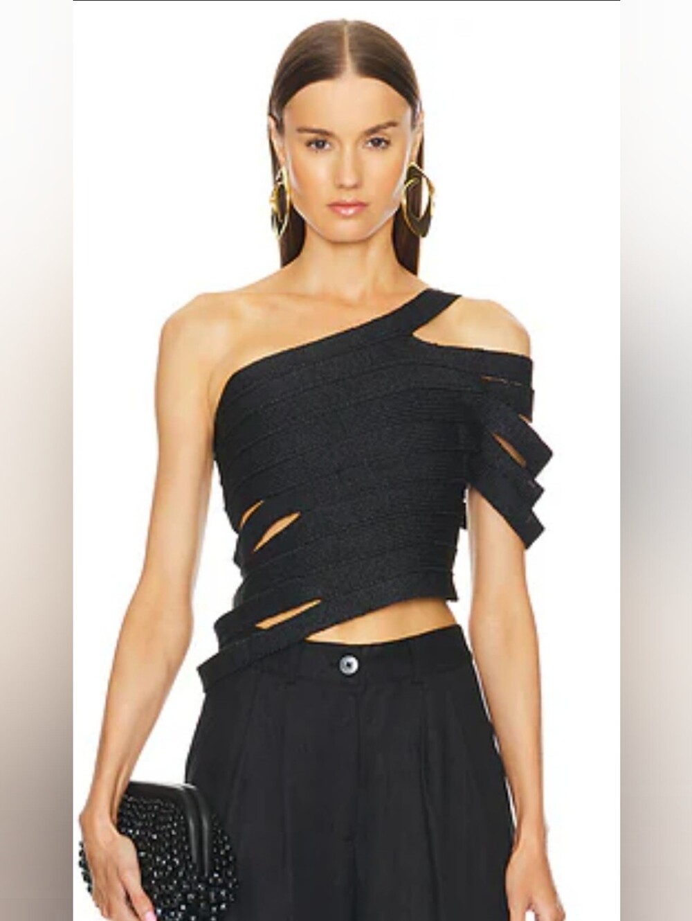 Cult Gaia Black Sashi Knit Top Medium NWT